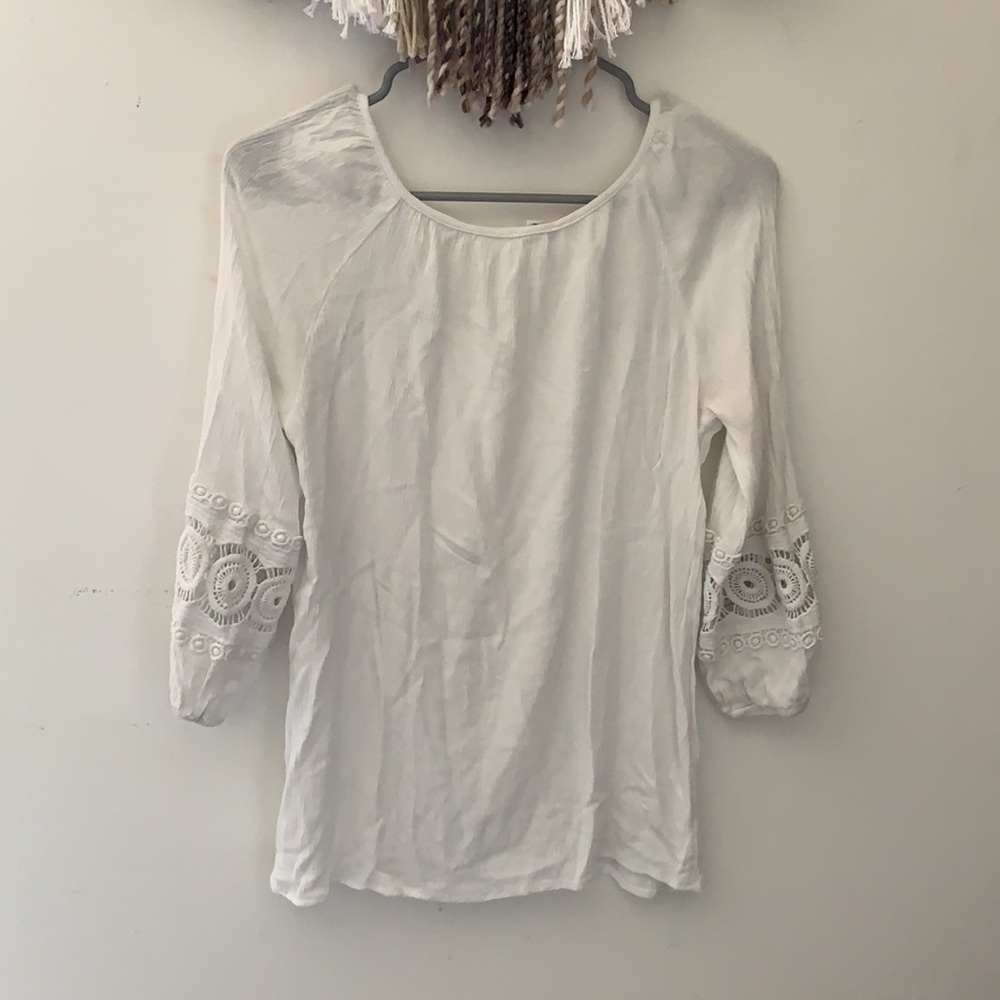 Westport Women White 3/4 Sleeve Blouse Size XS - Picture 7 of 9